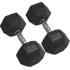 35 LB Rubber Hex Dumbbells