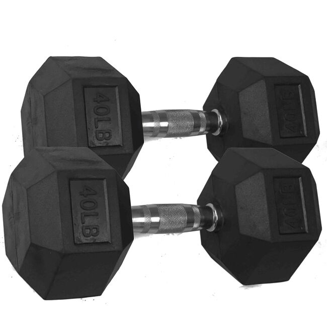 40 lb rubber hex dumbbells sale