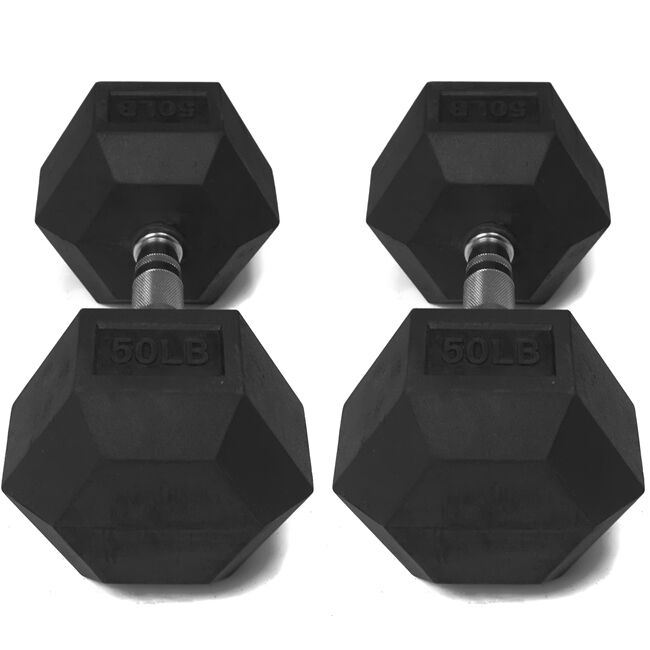 50 LB Rubber Hex Dumbbells - view 4