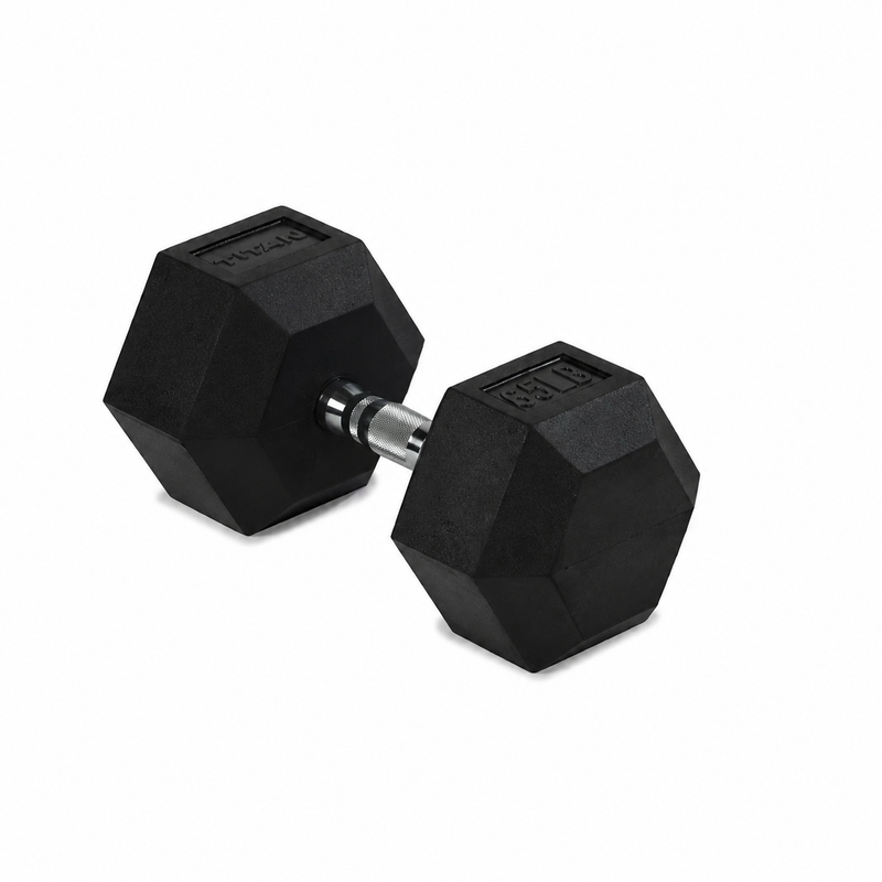 Scratch and Dent, 65 LB Rubber Hex Dumbbell