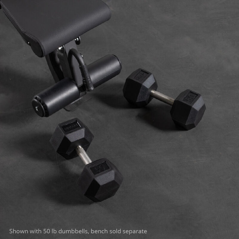 30 LB Straight Stainless Steel Hex Dumbbells - view 2
