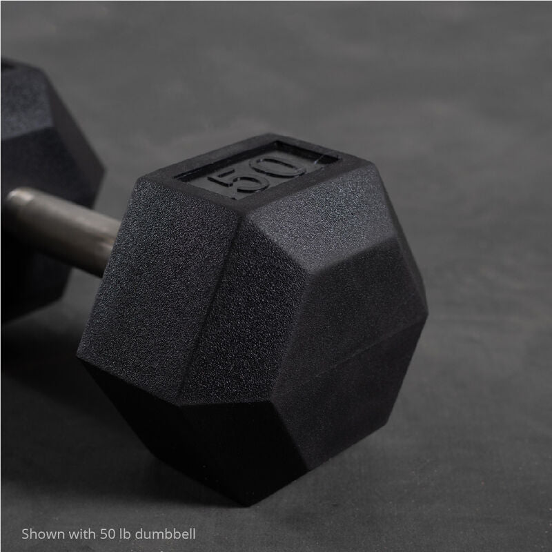 30 LB Straight Stainless Steel Hex Dumbbells - view 6