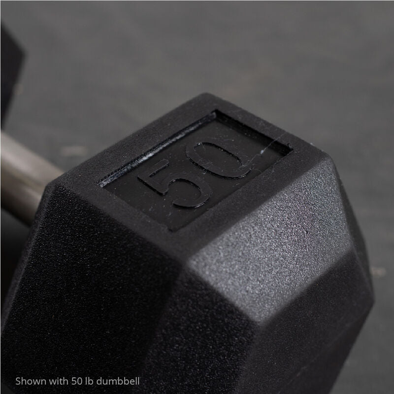 30 LB Straight Stainless Steel Hex Dumbbells - view 4