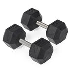 45 LB Straight Stainless Steel Hex Dumbbells