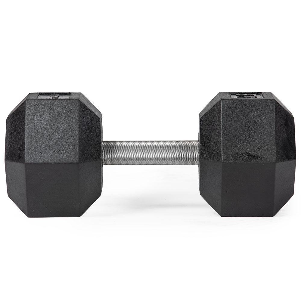 55 LB Straight Stainless Steel Hex Dumbbells - view 2