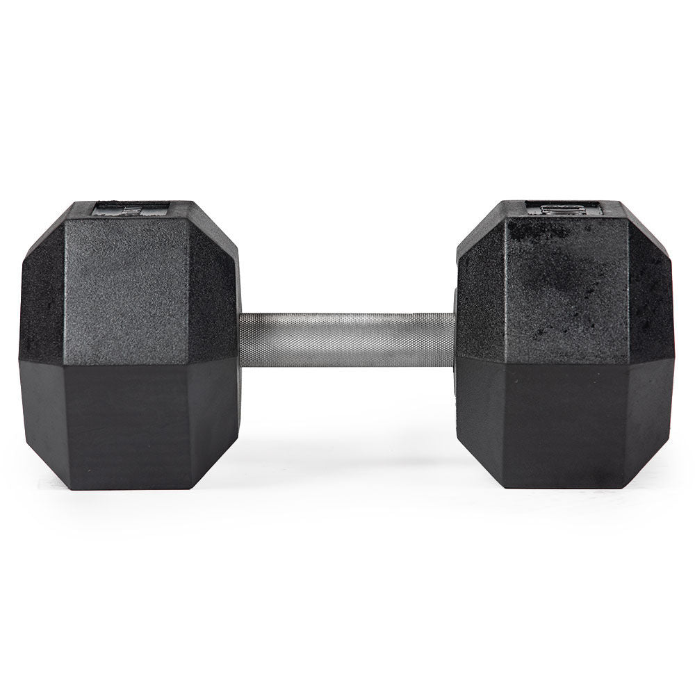 60 LB Straight Stainless Steel Hex Dumbbells Titan Fitness