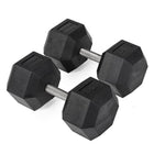 85 LB Straight Stainless Steel Hex Dumbbells