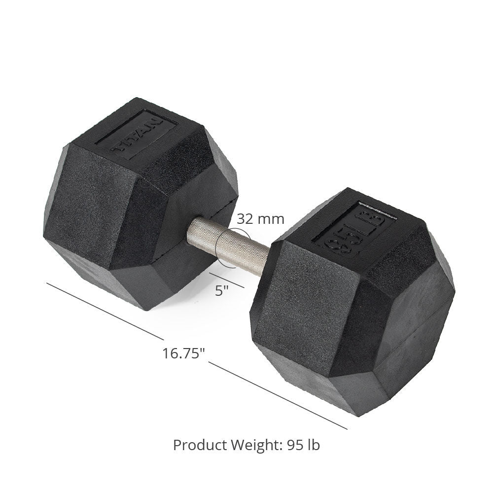 95 LB Straight Stainless Steel Hex Dumbbells - view 7