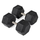 100 LB Straight Stainless Steel Hex Dumbbells