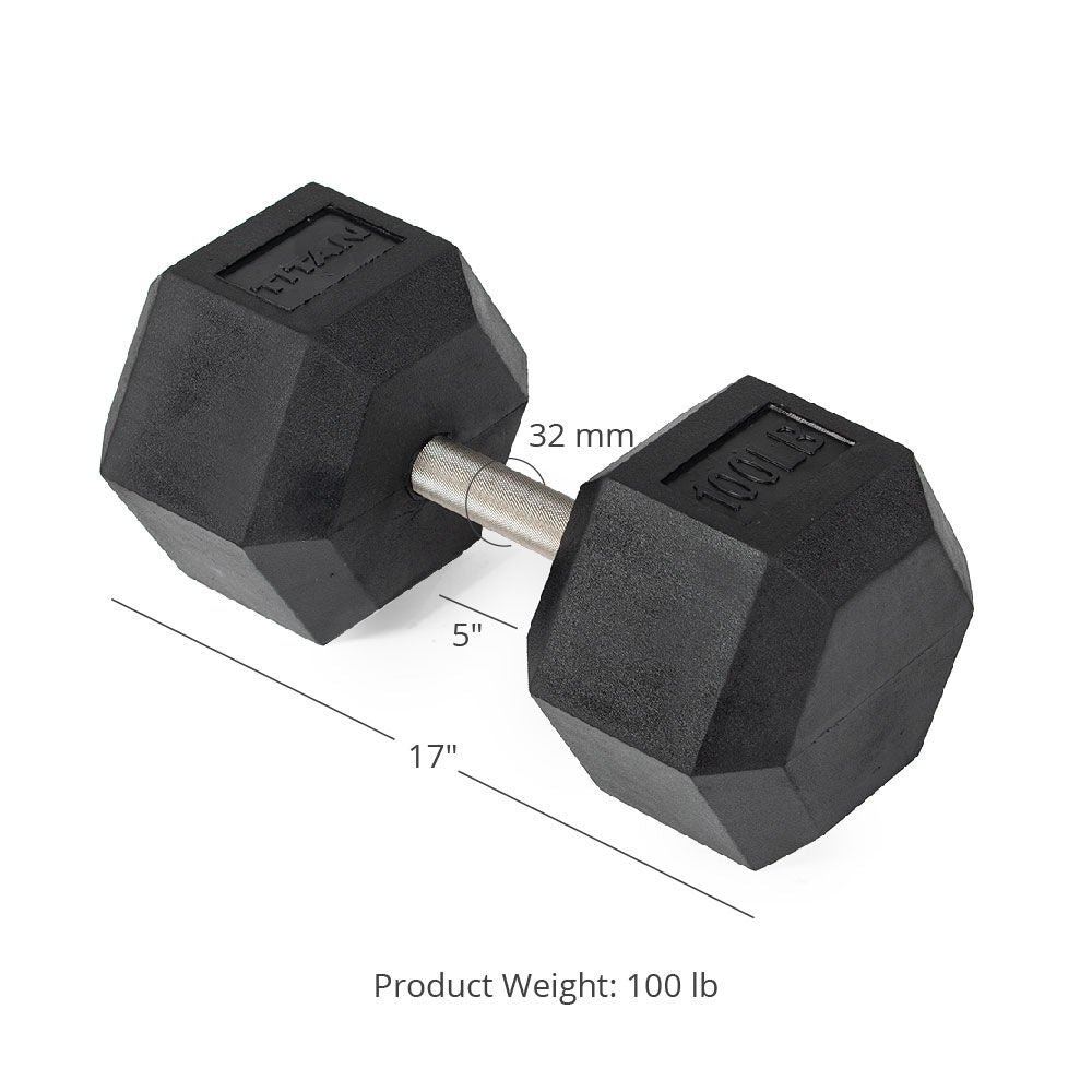 100 LB Straight Stainless Steel Hex Dumbbells - view 7