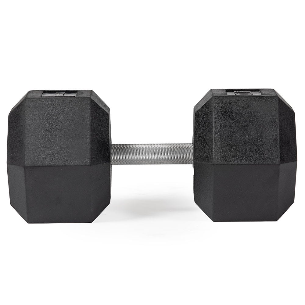 SCRATCH AND DENT - 100 LB Straight Stainless Steel Hex Dumbbell - Single - FINAL SALE