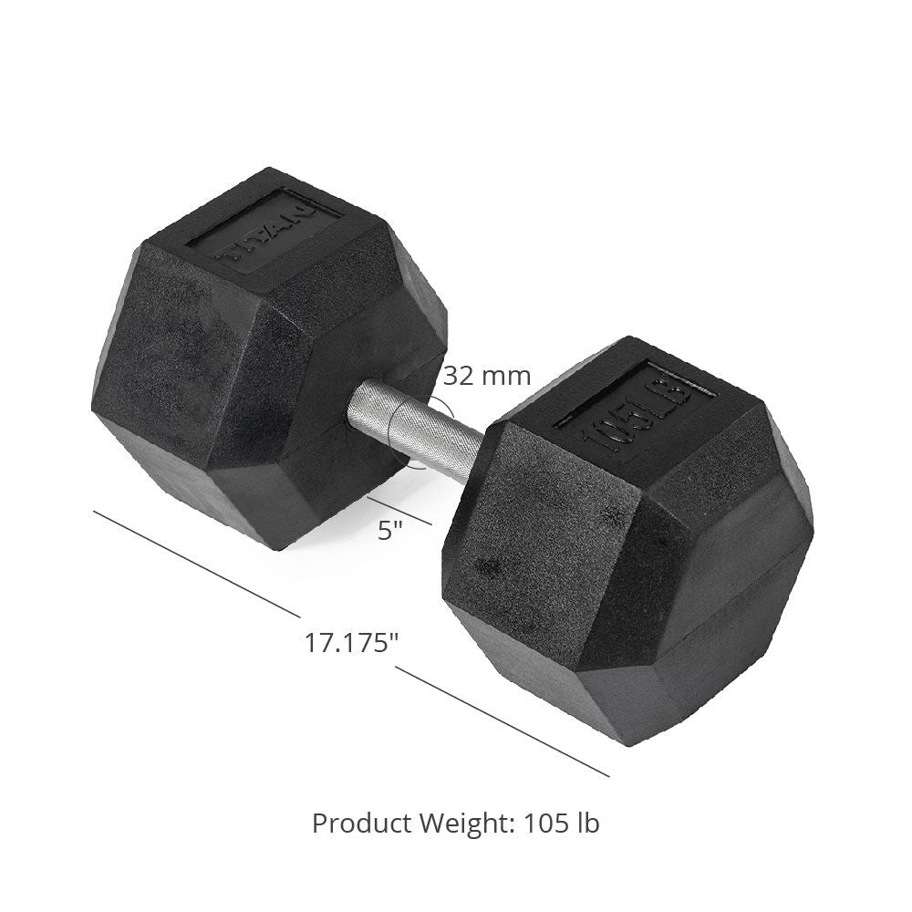 105 LB Straight Stainless Steel Hex Dumbbells - view 7