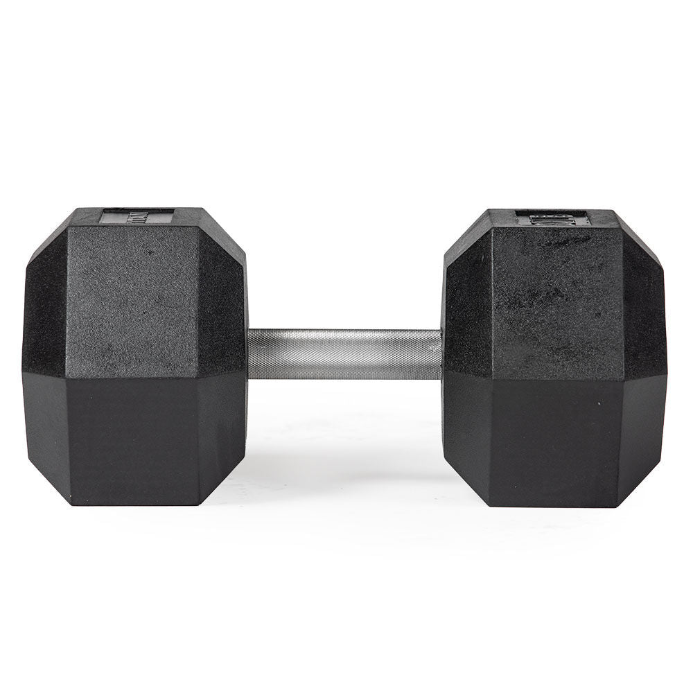115 LB Straight Stainless Steel Hex Dumbbells - view 2