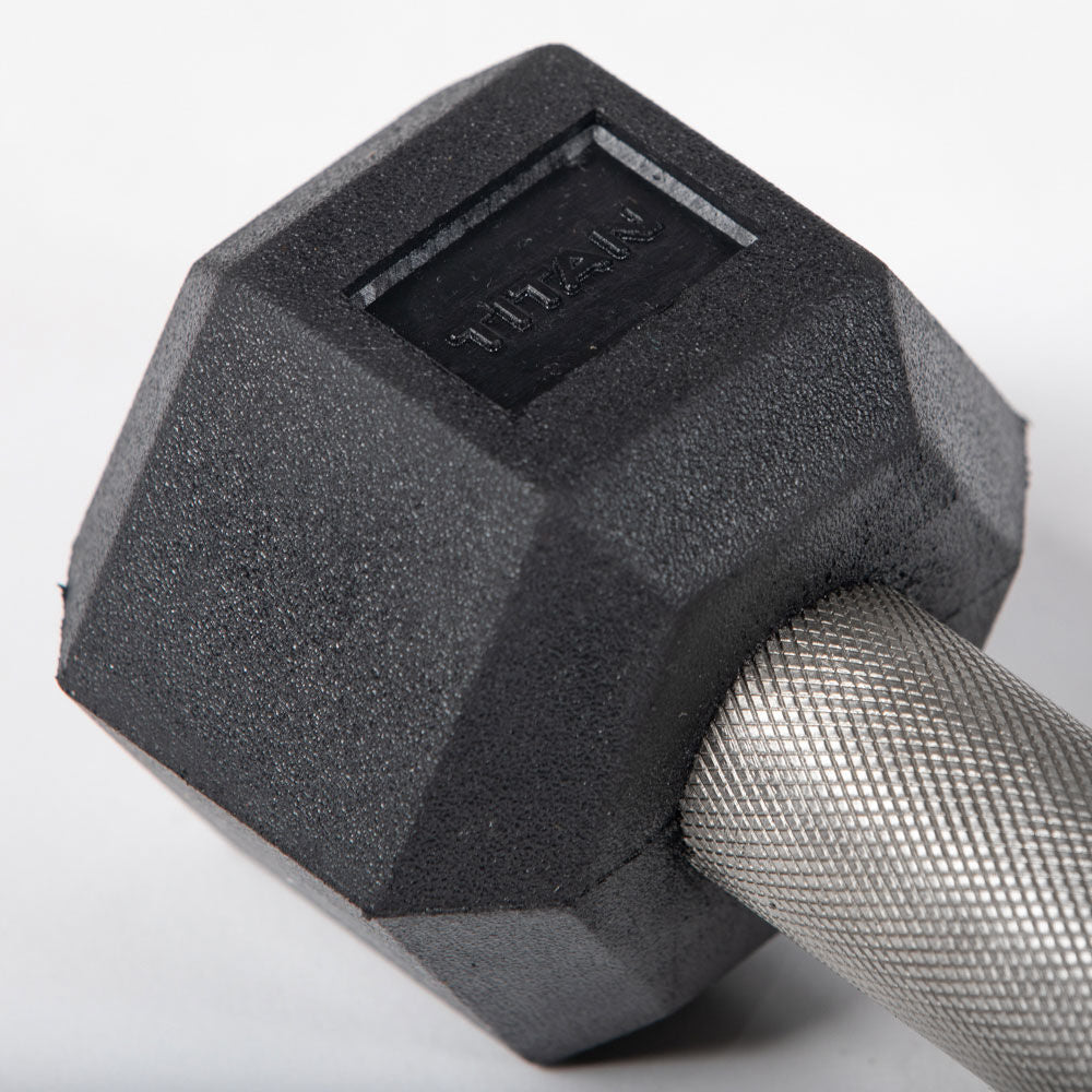5 LB Straight Stainless Steel Hex Dumbbells - view 4