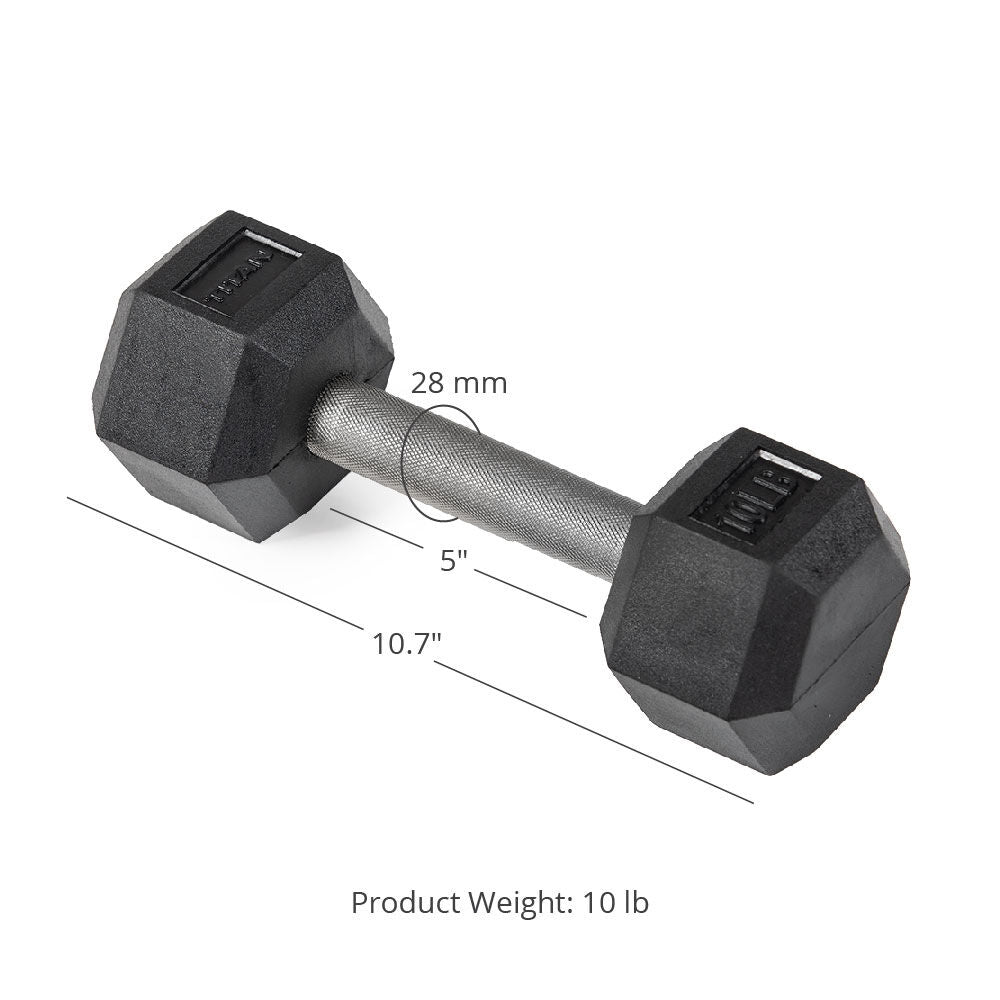 10 LB Straight Stainless Steel Hex Dumbbells - view 7