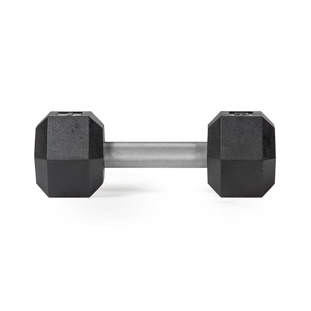 15 LB Straight Stainless Steel Hex Dumbbells - view 2