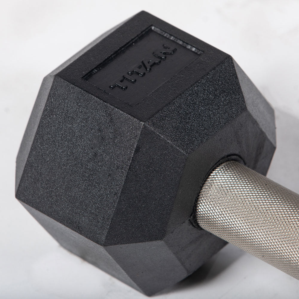 15 LB Straight Stainless Steel Hex Dumbbells - view 4