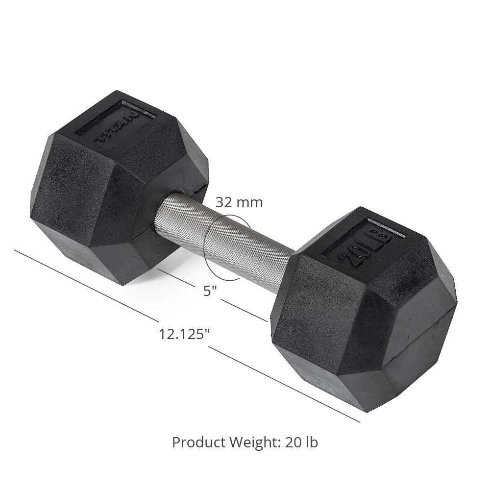 Rubber Hex Dumbbell 20lbs 20 Lb Free Weights For Sale 20 LB
