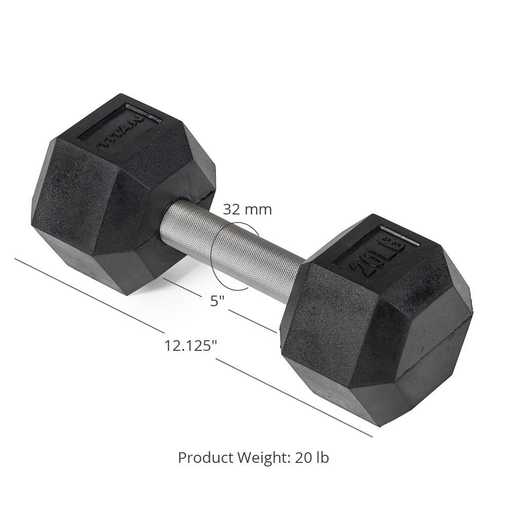 20 LB Straight Stainless Steel Hex Dumbbells - view 7