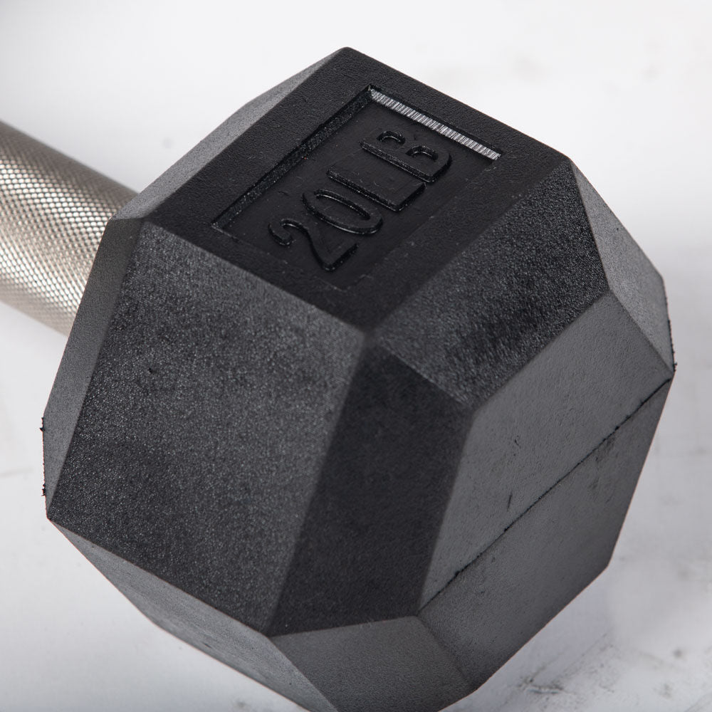 20 LB Straight Stainless Steel Hex Dumbbells - view 3