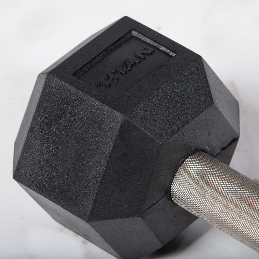 20 LB Straight Stainless Steel Hex Dumbbells - view 4
