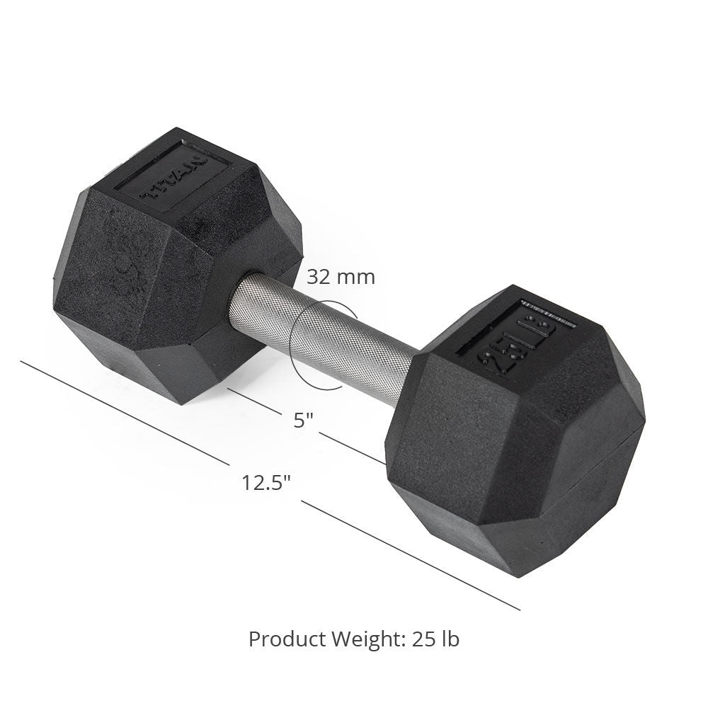 25 LB Straight Stainless Steel Hex Dumbbells - view 7