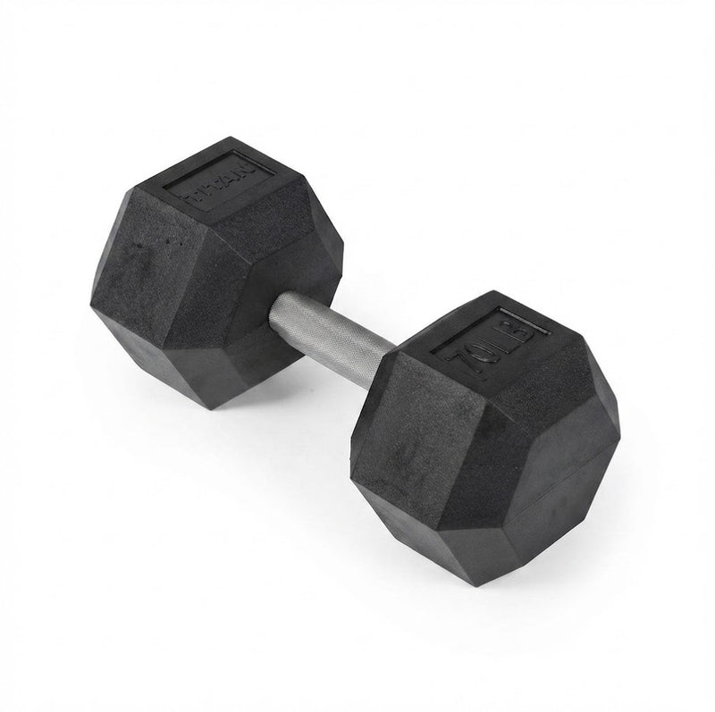 Scratch and Dent, 70 LB Straight Stainless Steel Hex Dumbbell