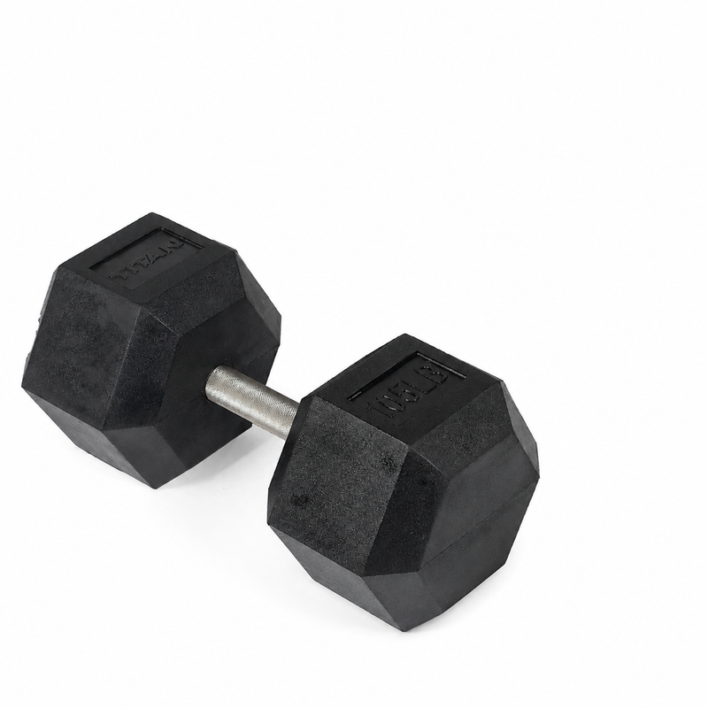 Scratch and Dent, 105 LB Straight Stainless Steel Hex Dumbbell