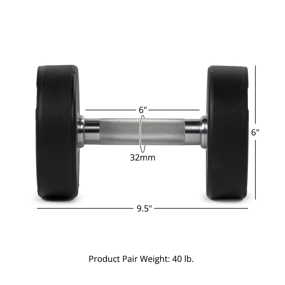 20 LB Round Urethane Dumbbells Set of Titan Fitness