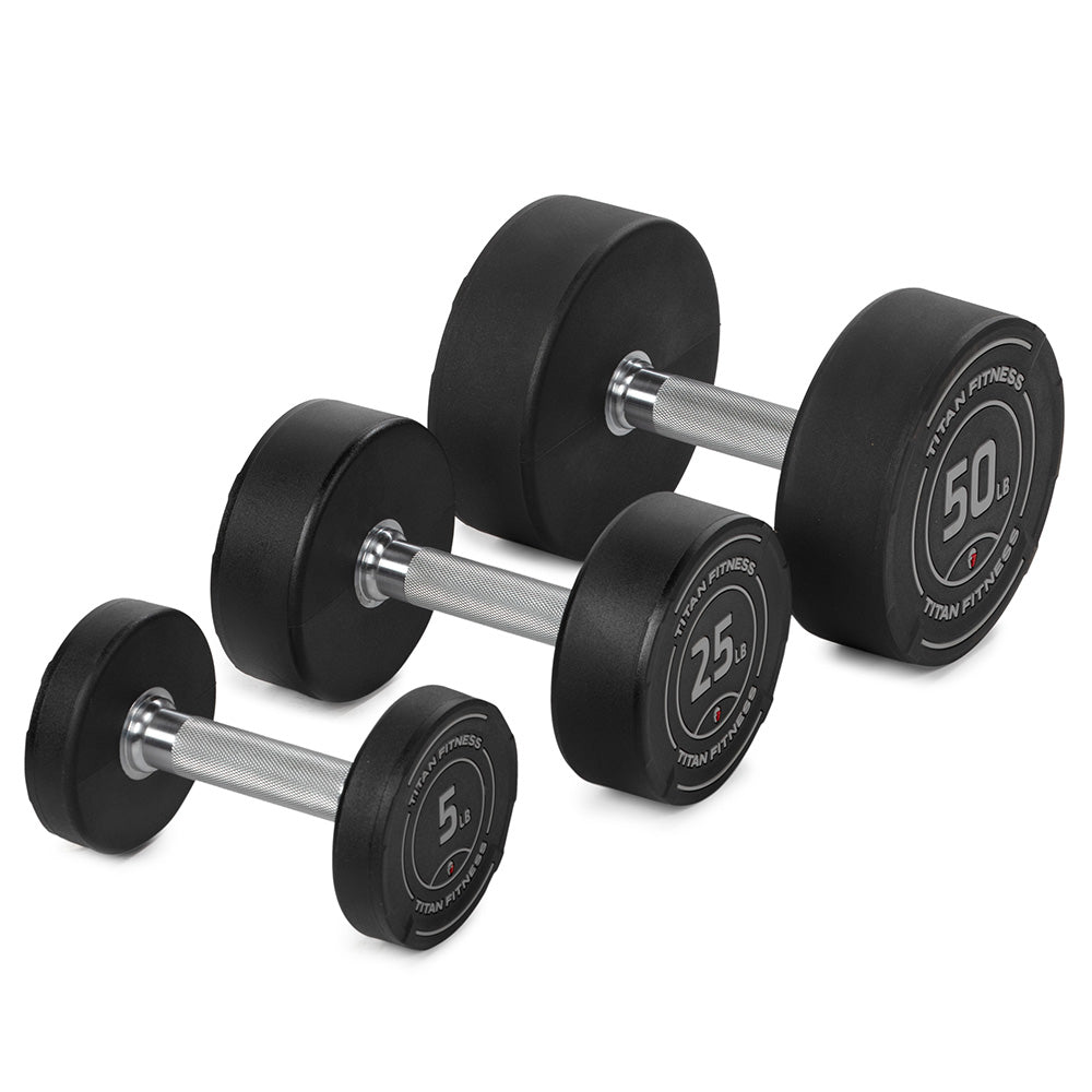 5 LB - 50 LB Set Round Urethane Dumbbells - view 1