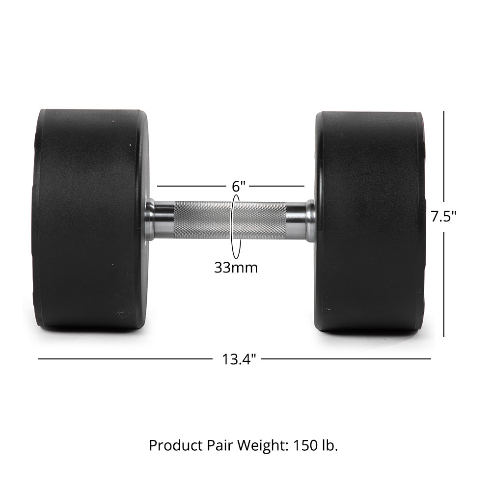 Scratch and Dent - Single 110 LB Round Urethane Dumbbell - FINAL SALE