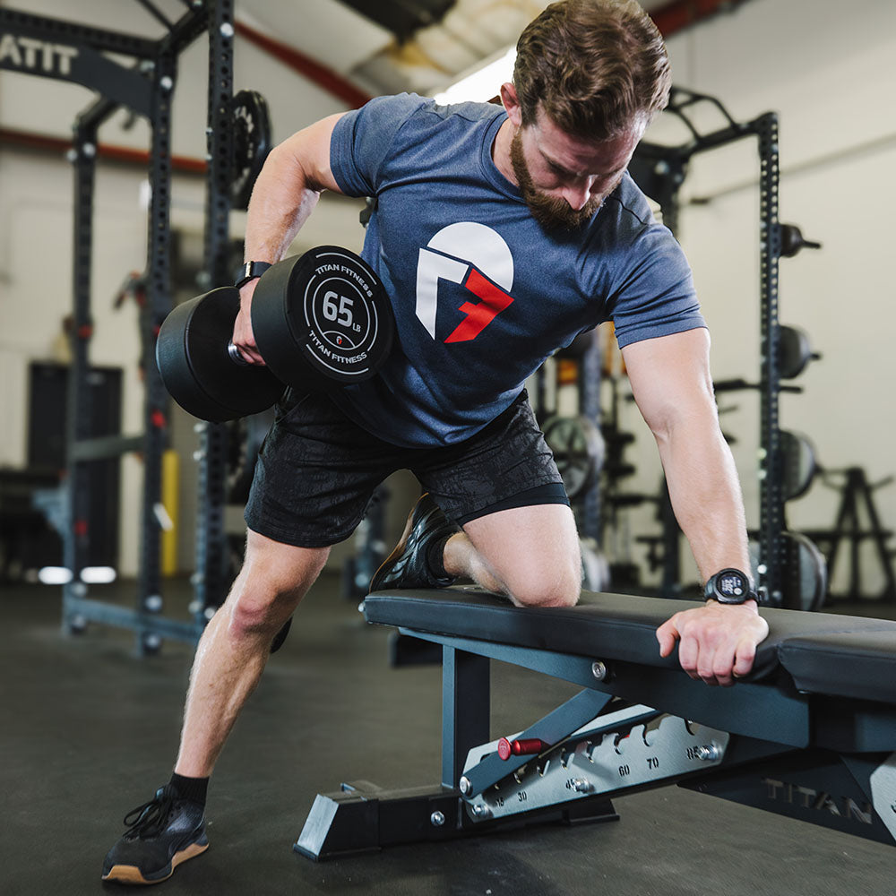 100 LB Round Urethane Dumbbells Set of Titan Fitness