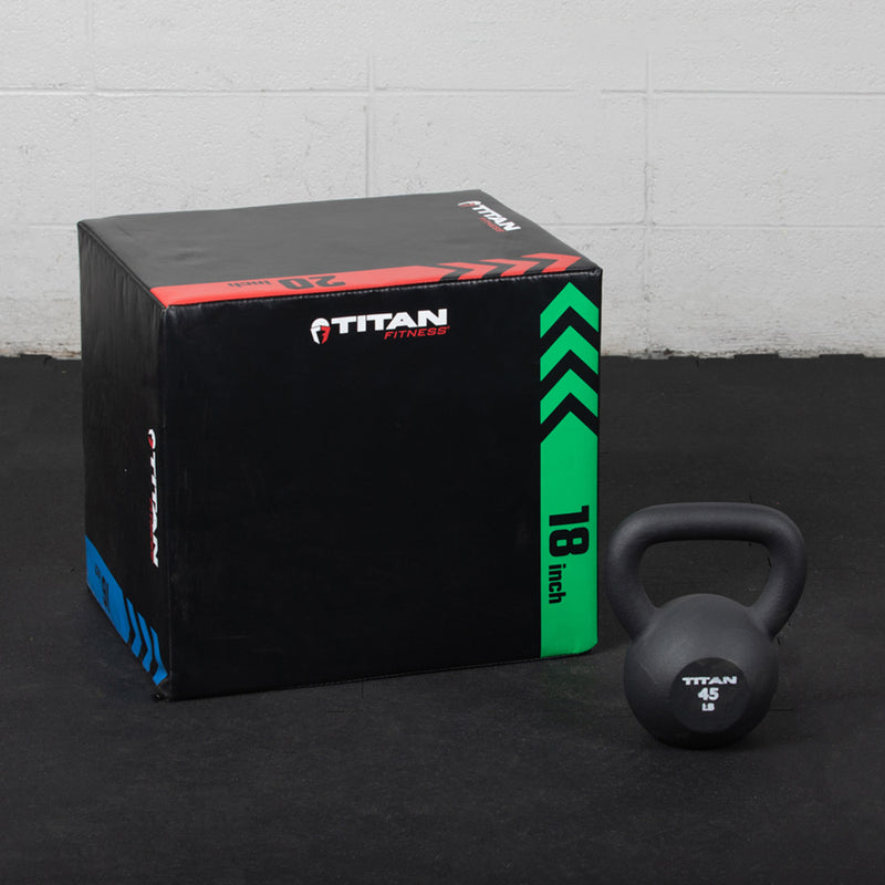 Kettlebell Titan Fitness 75 LB (34 Kg) Ghisa Fusione Unica – Base Piatta Per Allenamento