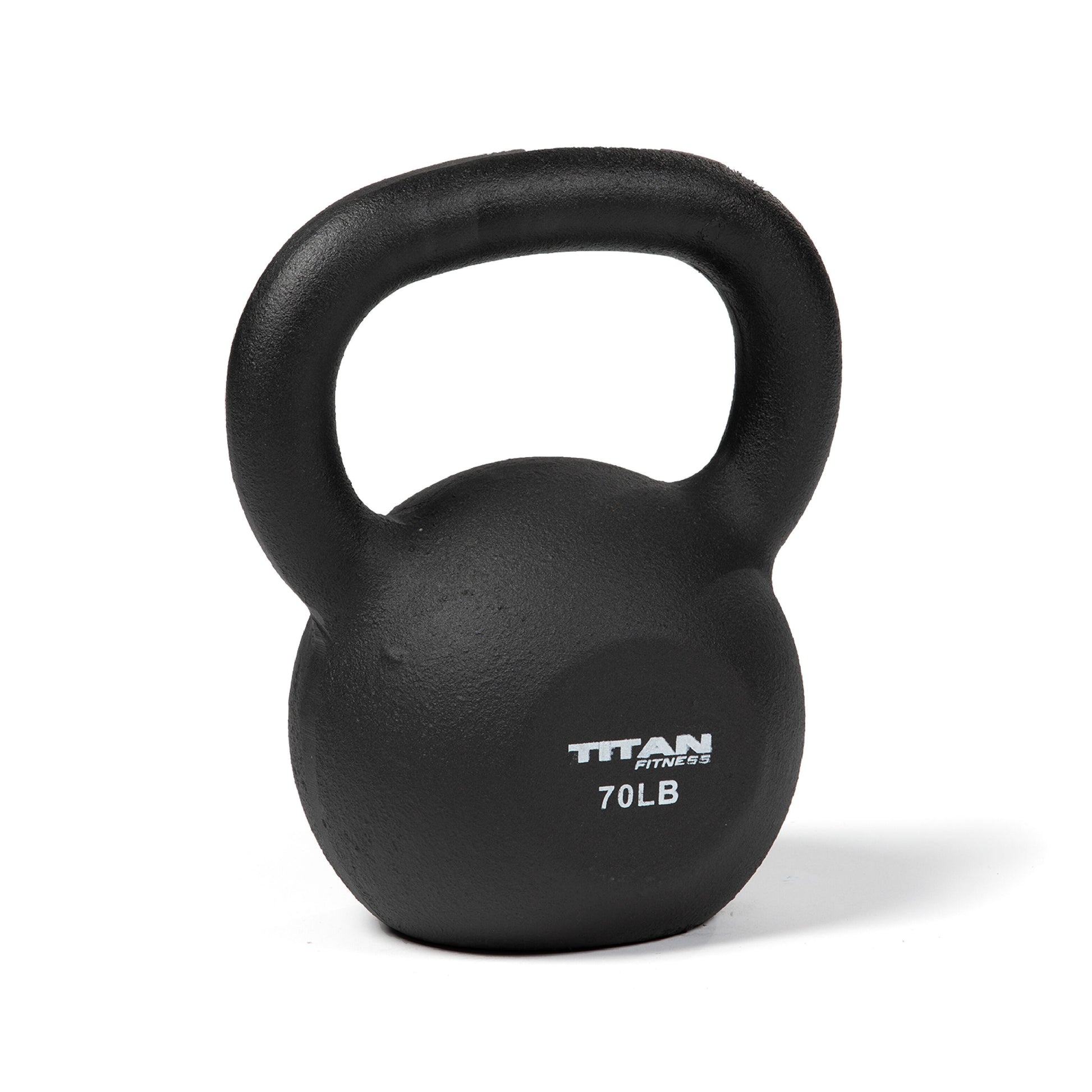 Scratch and Dent - Cast Iron Kettlebell Weight 70 lb Natural Solid Titan Fitness Workout Swing - FINAL SALE