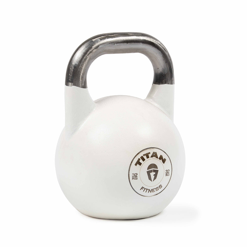 Titan Fitness 16 KG Competition Kettlebell – Pink, Color-Coded, 35mm Grip, Flat Base