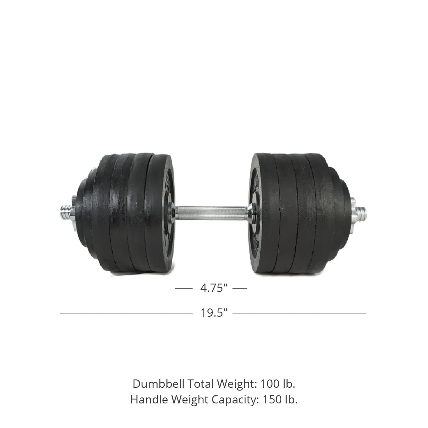 200 LB Set Adjustable Cast-Iron Dumbbells - view 6