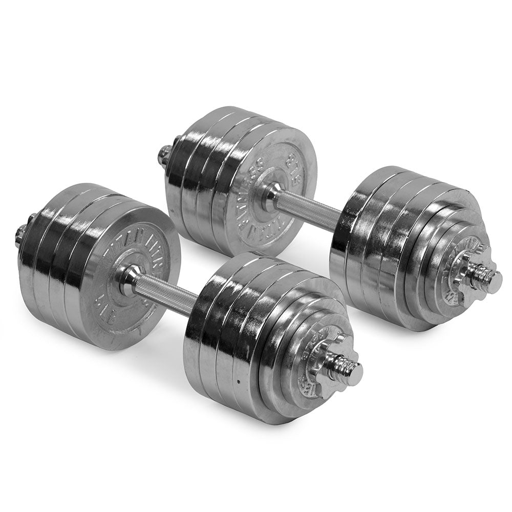 105 LB Set Adjustable Chrome Dumbbells
