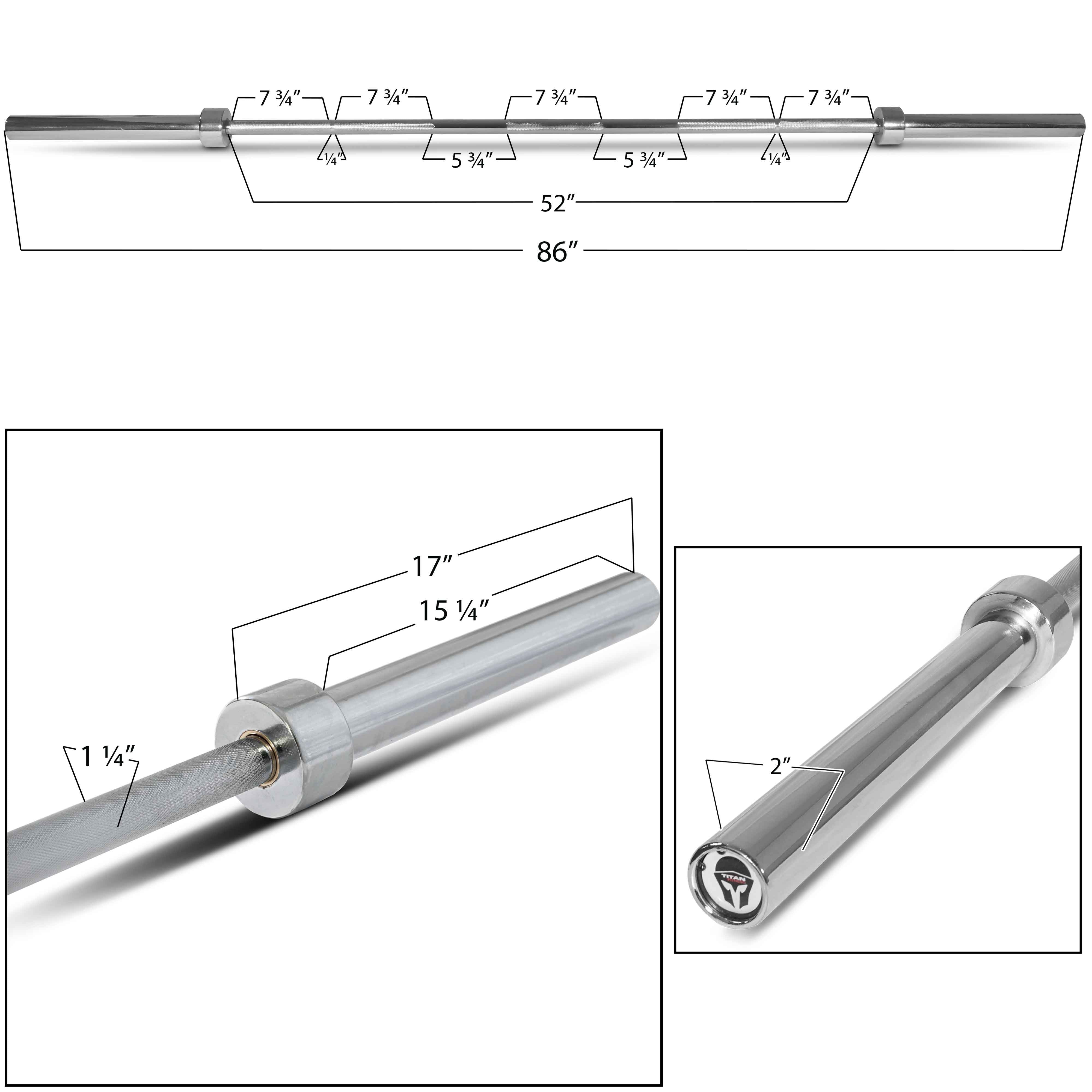 Titan Fitness Olympic Weight Bar - Thumbnail 4