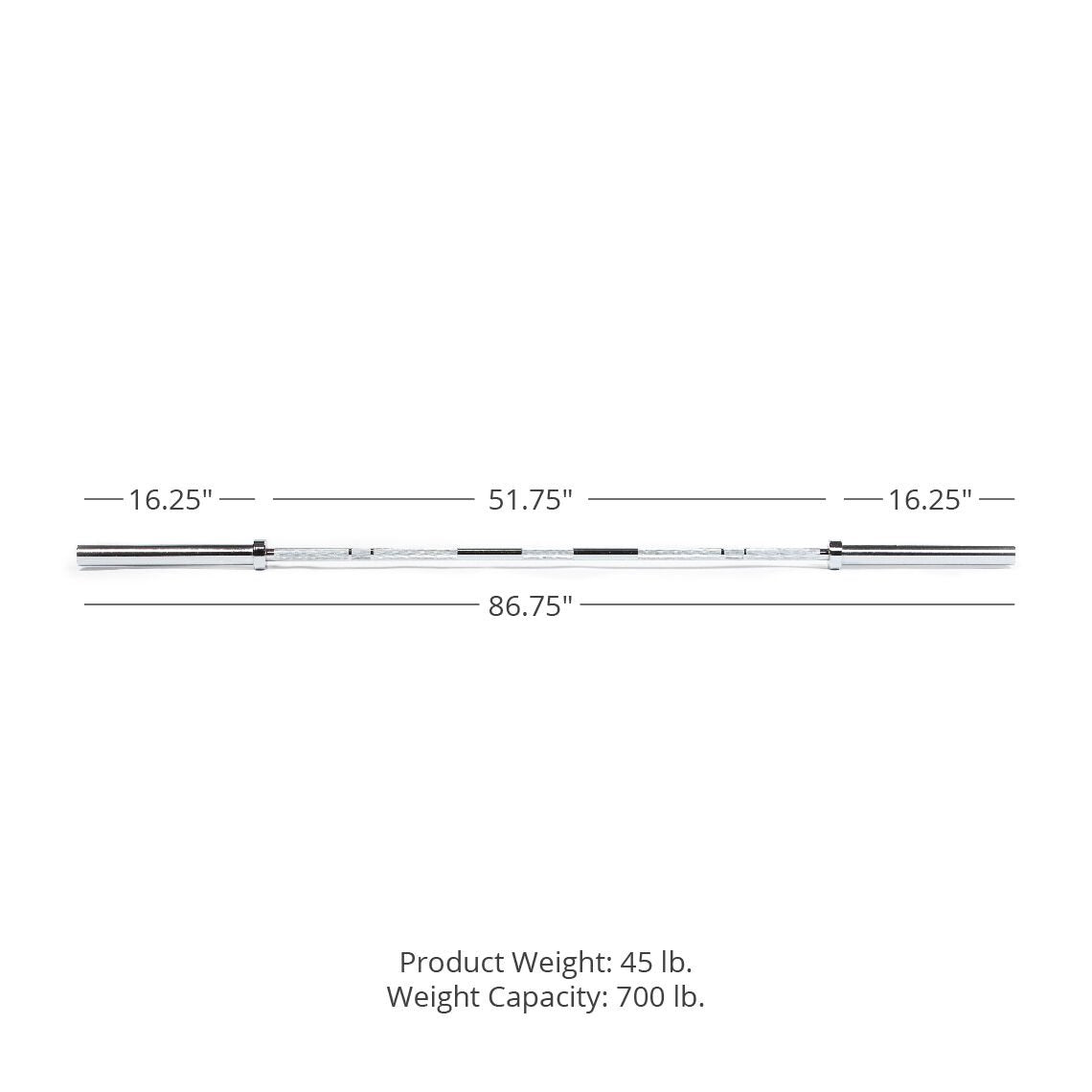 Scratch and Dent - Economy Olympic Bar – 84-in - FINAL SALE - view 11