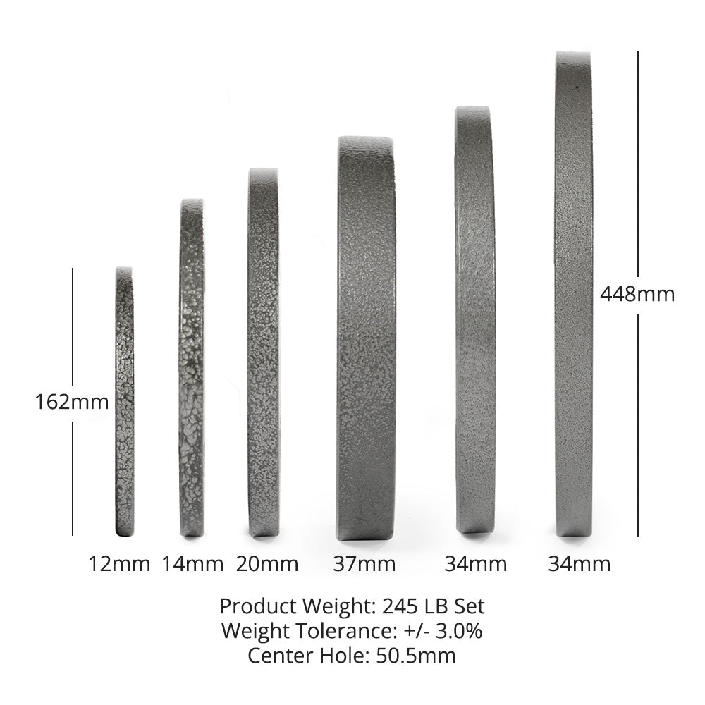 245 LB Cast Iron Olympic Plate Set