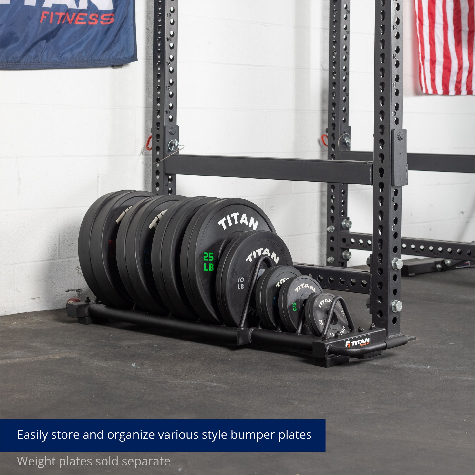 Horizontal Weight Plate Storage With Wheels – Titan Fitness