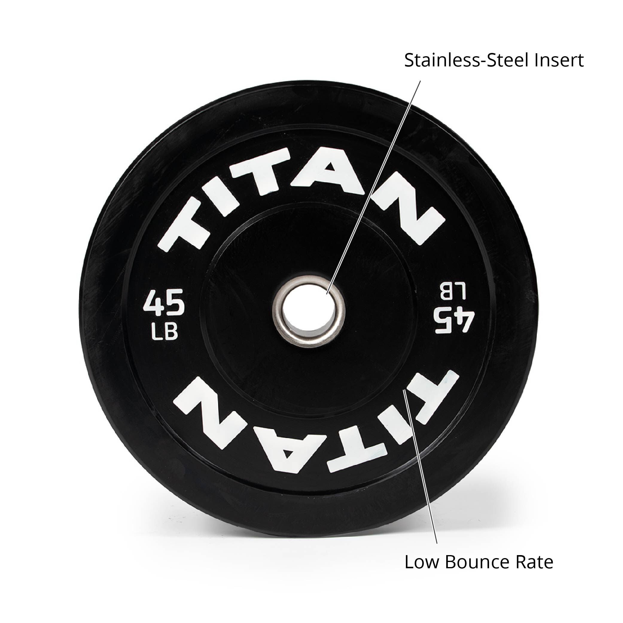 45 LB Single Economy Black Bumper Plate Titan Fitness