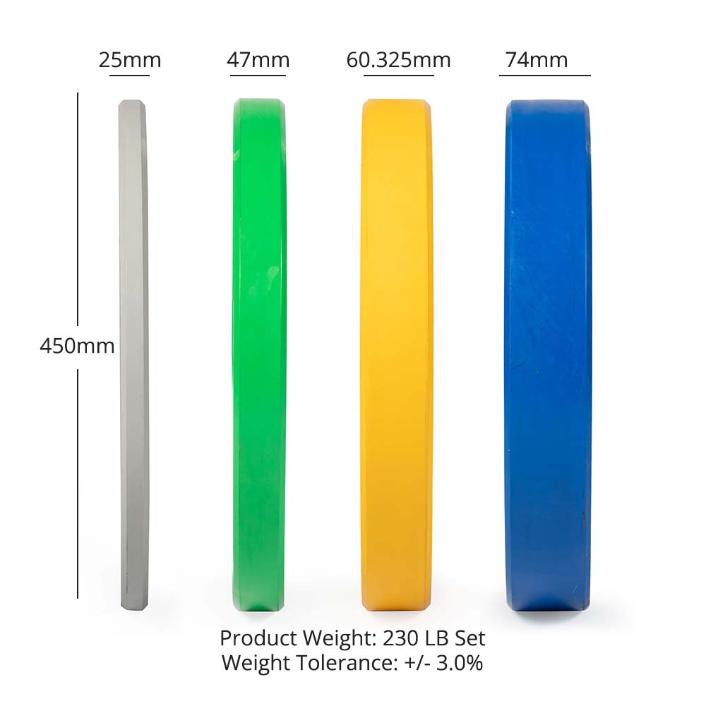 230 LB Set Economy Color Bumper Plates