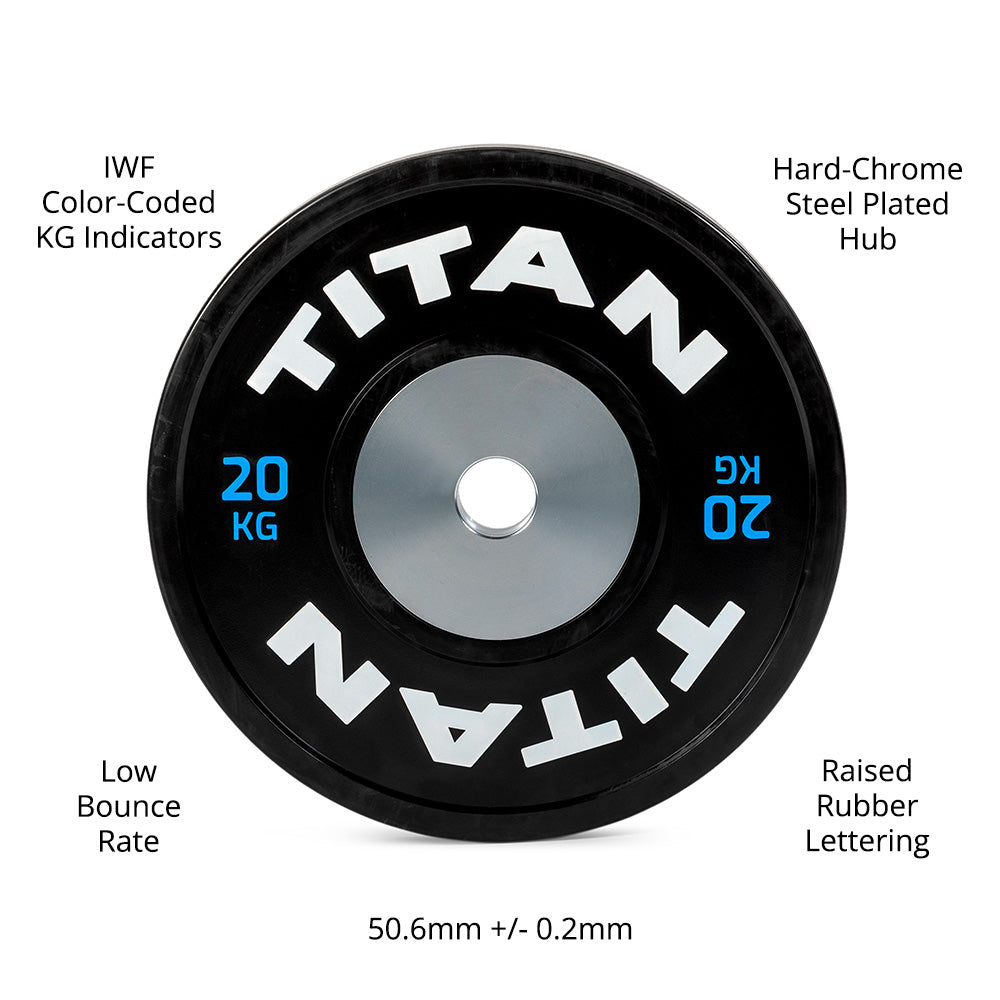 20 KG Single Elite Black Olympic Bumper Plate - view 7
