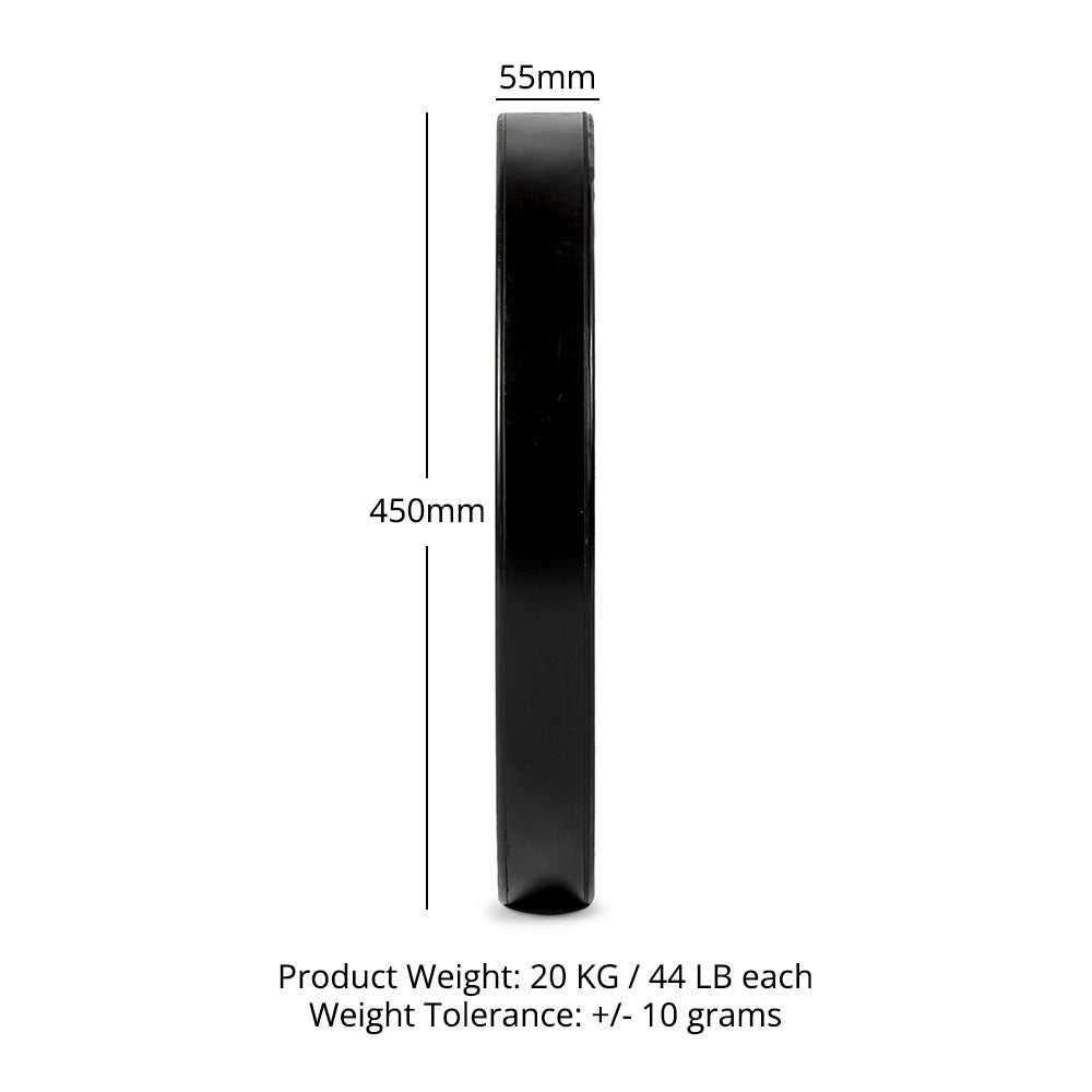 20 KG Single Elite Black Olympic Bumper Plate