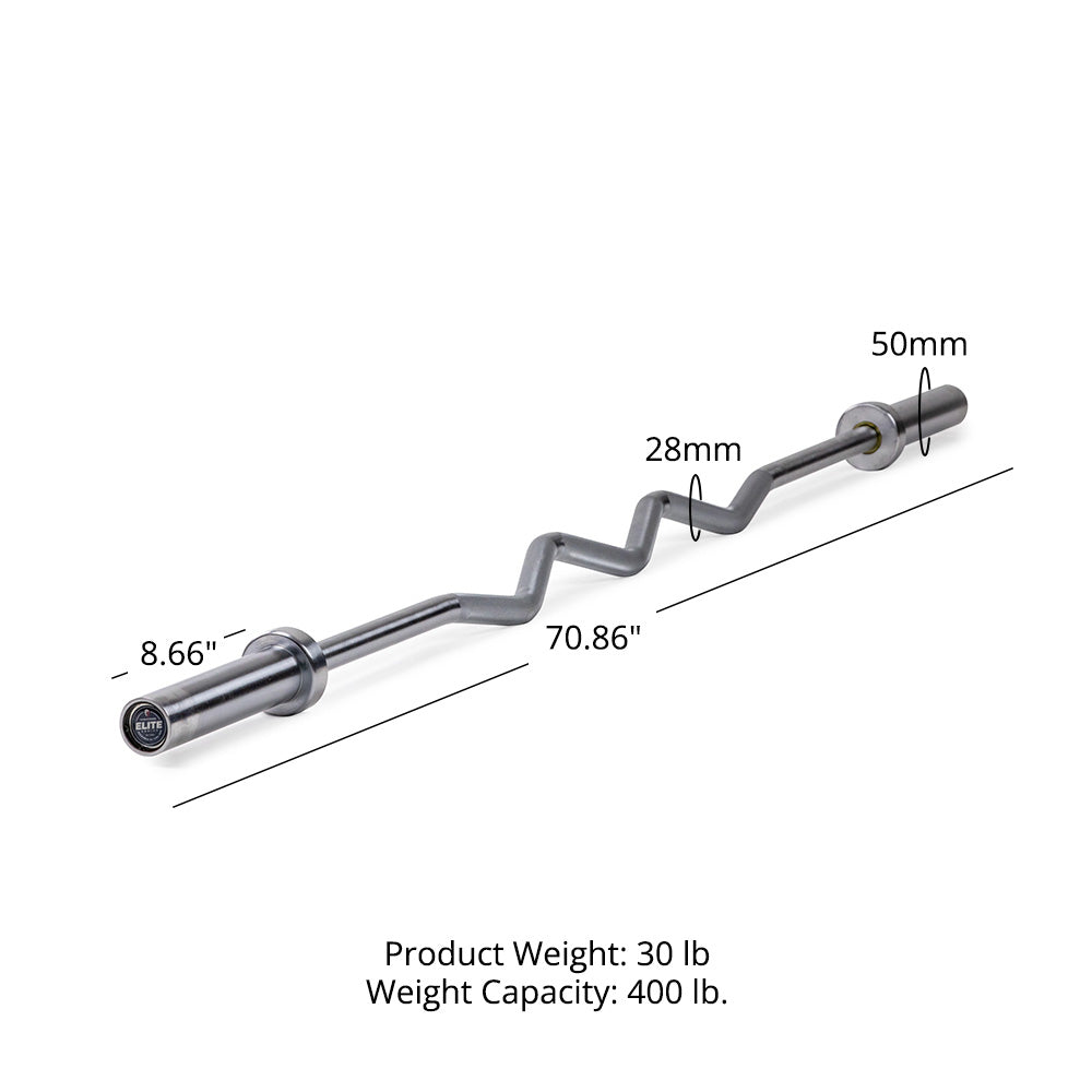 Scratch and Dent, Elite Series Rackable EZ Curl Bar | Titan Fitness