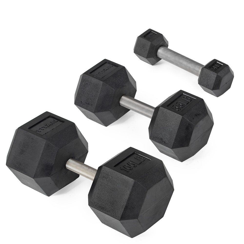 Straight Stainless Steel Hex Dumbbells - view 1