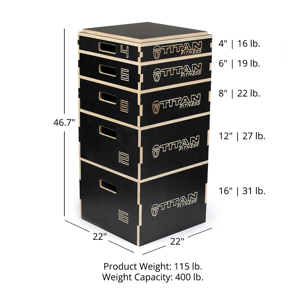 Stackable Wooden Plyometric Boxes