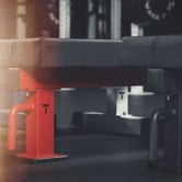TITAN Series Single Post Flat Bench | Red