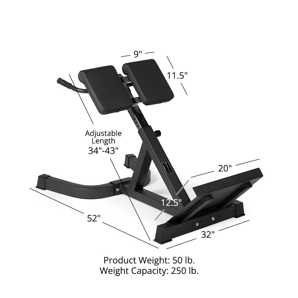 Roman chair back hyperextension machine, weight and dimensions - view 10